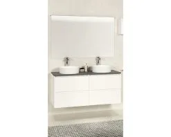 Badkamermeubelset Bologna 120 Cm Incl. Spiegel Met Verlichting Mat Wit