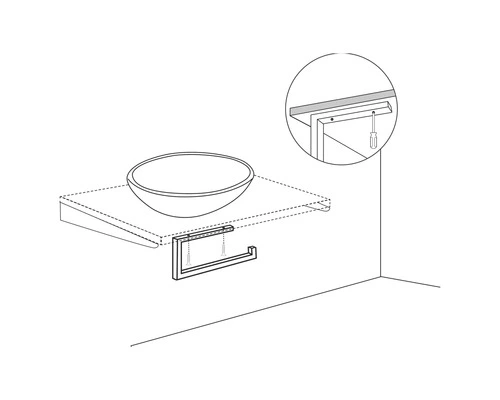 Differnz Handdoekhouder Voor Wastafelblad 23x15 Cm Mat Zwart - Afbeelding 4