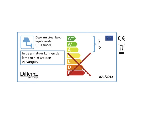 Differnz Badkamermeubelset Luka 60 Cm Incl. Spiegel Met Verlichting Wit Hoogglans - Afbeelding 3