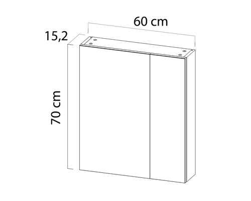 TIGER Spiegelkast S-line 70 X 60 Cm Wit Hoogglans - Afbeelding 3