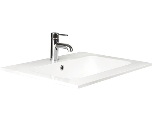 Badkamermeubelset Pulse 70 Cm Kunststeen Wastafel Incl. Spiegel Met Verlichting Grijs Eiken - Afbeelding 4