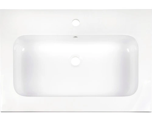 Badkamermeubelset Pulse 70 Cm Kunststeen Wastafel Incl. Spiegel Met Verlichting Grijs Eiken - Afbeelding 2