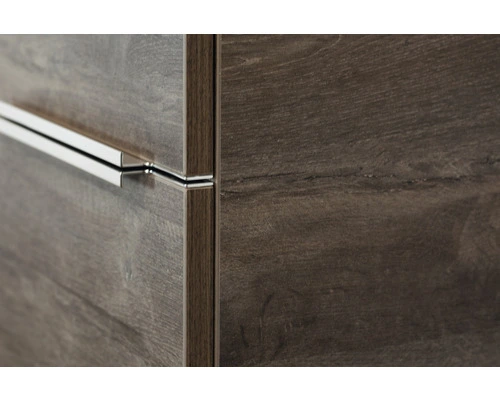 Badkamermeubelset Pulse 70 Cm Kunststeen Wastafel Incl. Spiegel Met Verlichting Grijs Eiken - Afbeelding 5