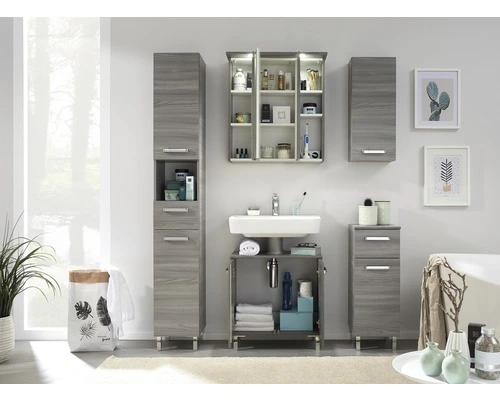 PELIPAL Spiegelkast Heidelberg Met LED Verlichting 65 Cm Sangallo Grijs - Afbeelding 3